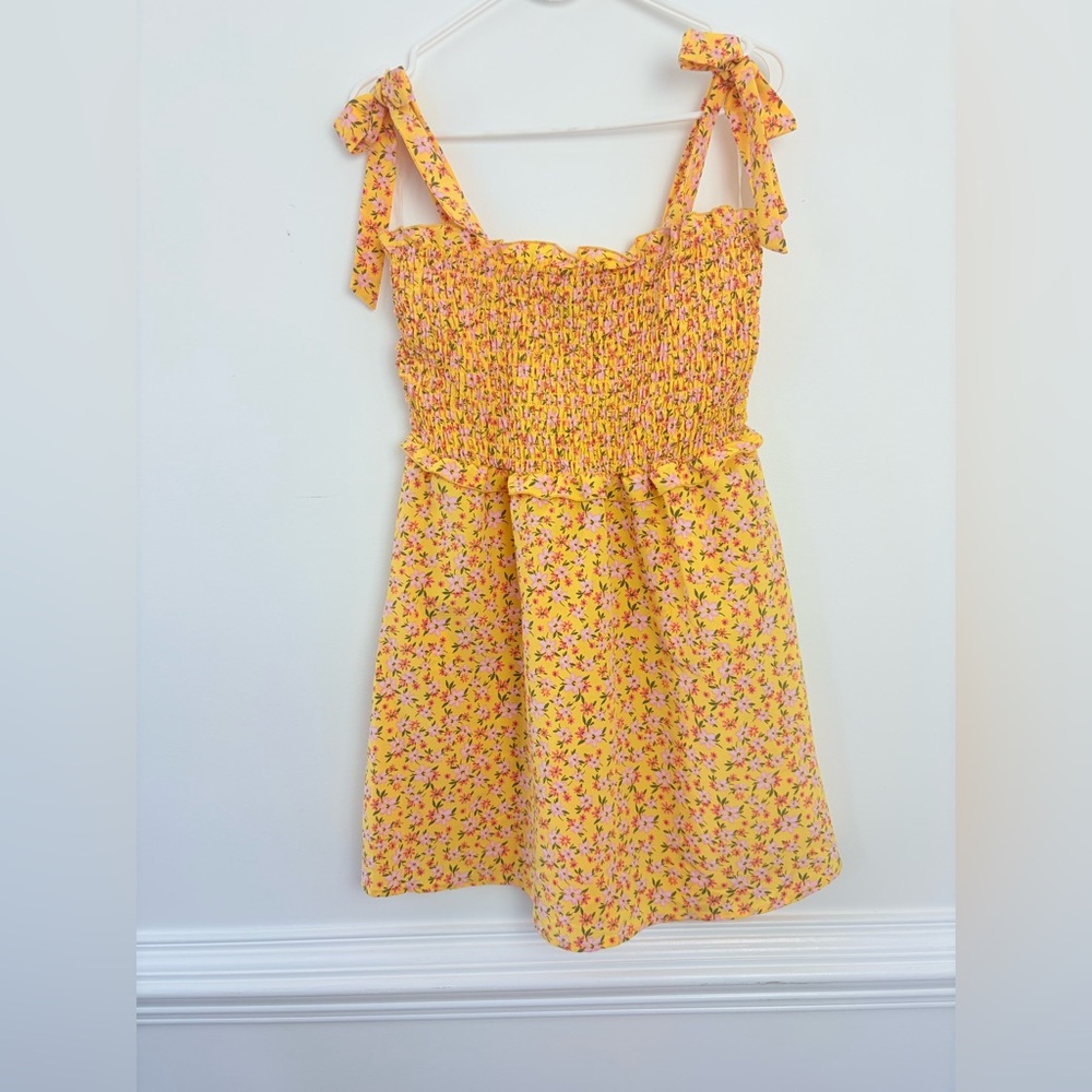 NWOT Floral Sleeveless Tie Swing Dress Junior Size Large - Picture 3 of 5